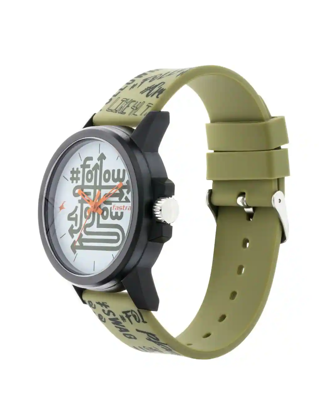 Fastrack watch from a collection design by JUMPINGGOOSE featuring expressive dial graphics and contemporary strap design.