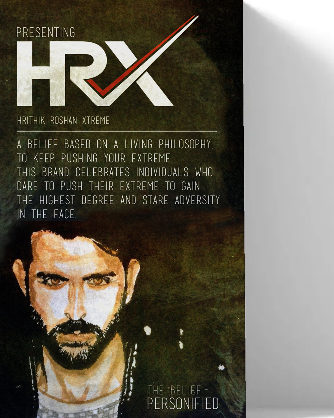 JUMPINGGOOSE HRX brand manifesto poster using visual storytelling to communicate the philosophy behind HRX by Hrithik Roshan.